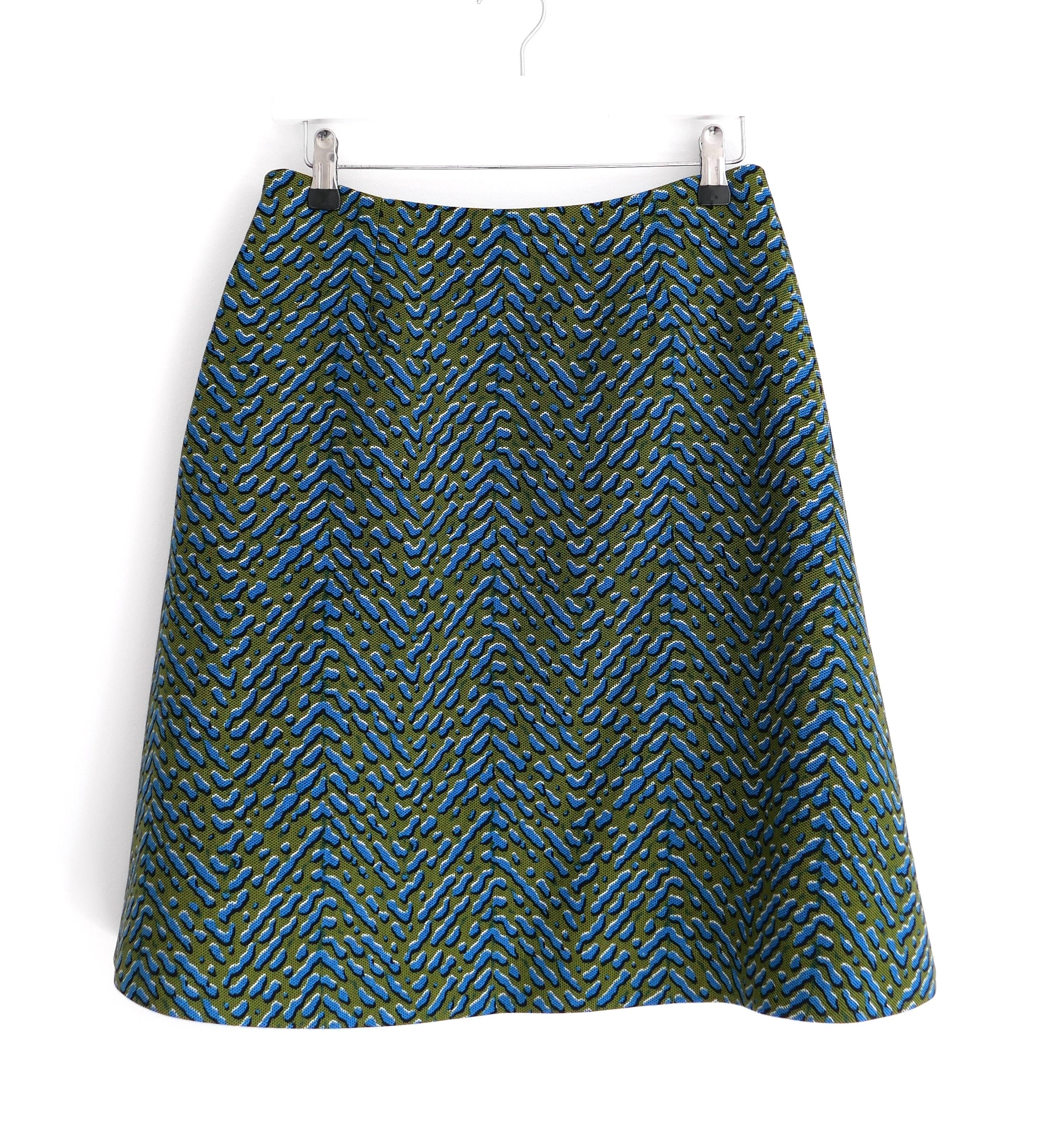 Black Prada Fall 2015 Droplet Print Flared Skirt For Sale