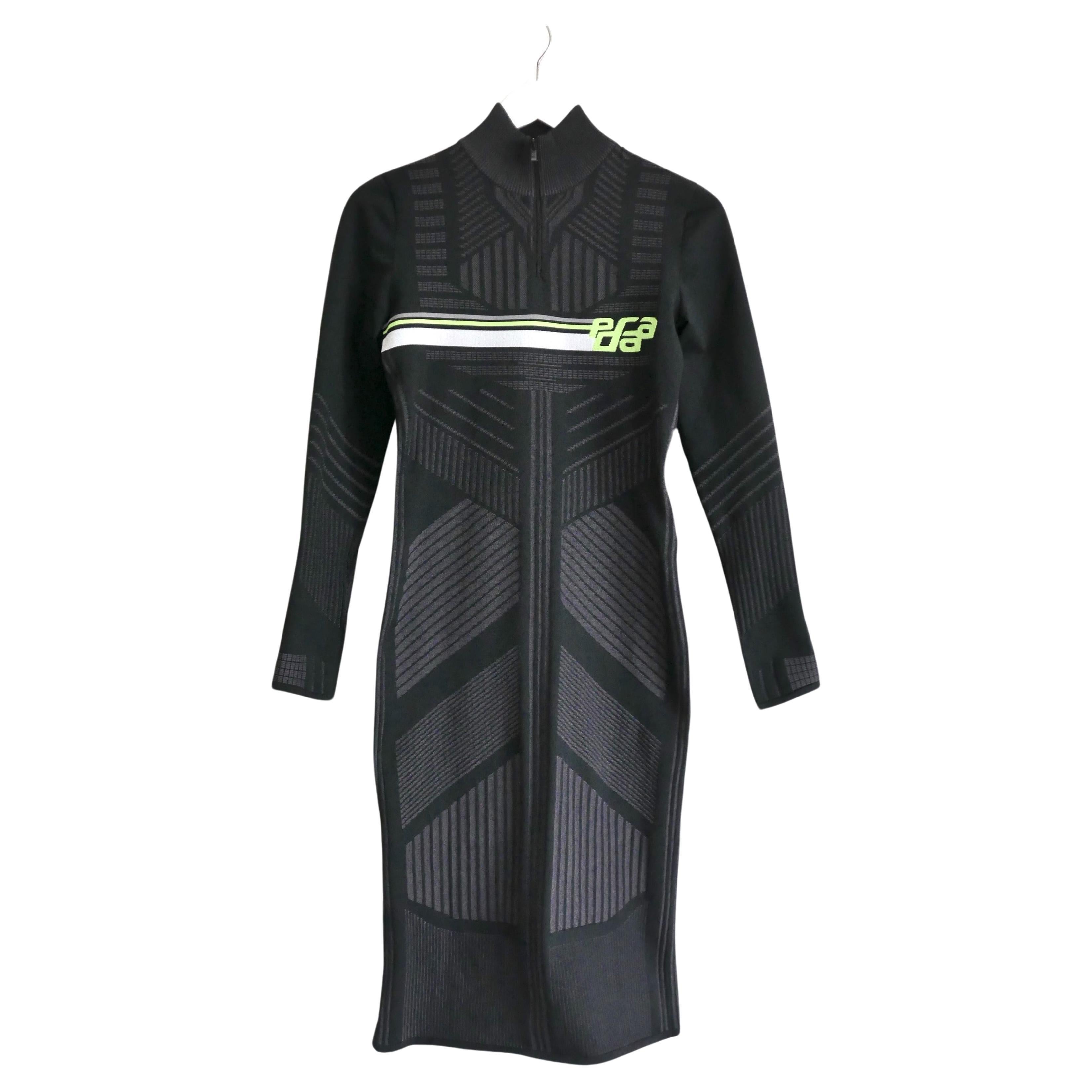 Prada Fall 2018 Logo Circuit Panel Body Con Dress For Sale