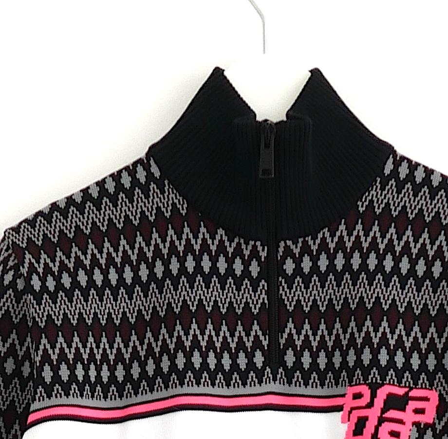 Black Prada Fall 2018 ZigZag Knit Body Con Sweater Dress For Sale
