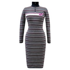 Prada Fall 2018 ZigZag Knit Body Con Sweater Dress