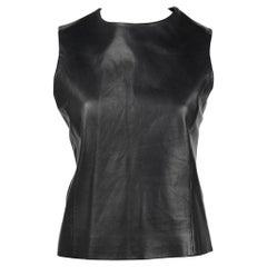 Top in pelle nera da passerella Prada Autunno/Inverno 1998 - IT 44