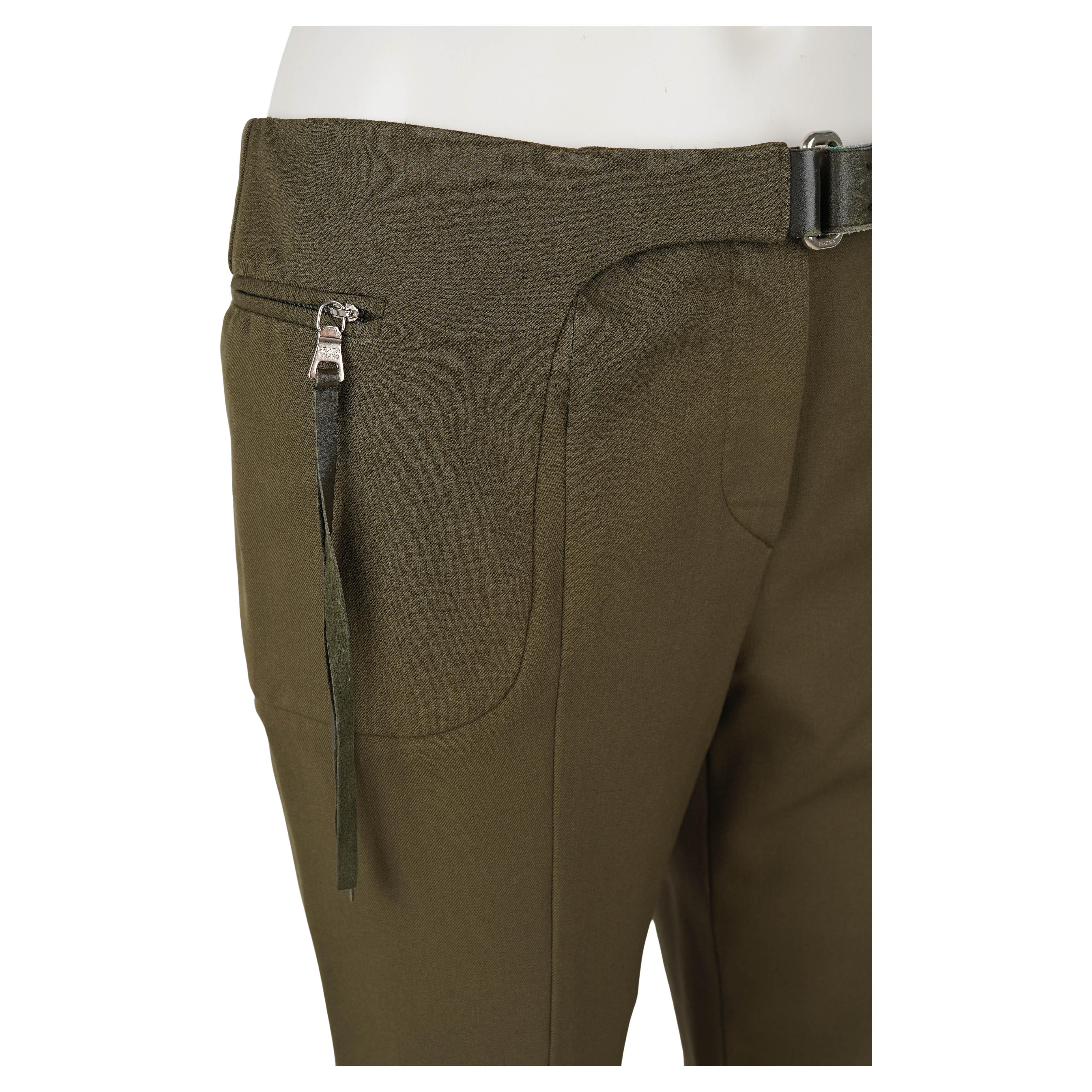 Women's Prada Fall/Winter 1999 Military-Inspired Straight-Leg Trousers For Sale