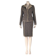 Prada Fall Winter 2000 Wool Tweed Skirt Suits