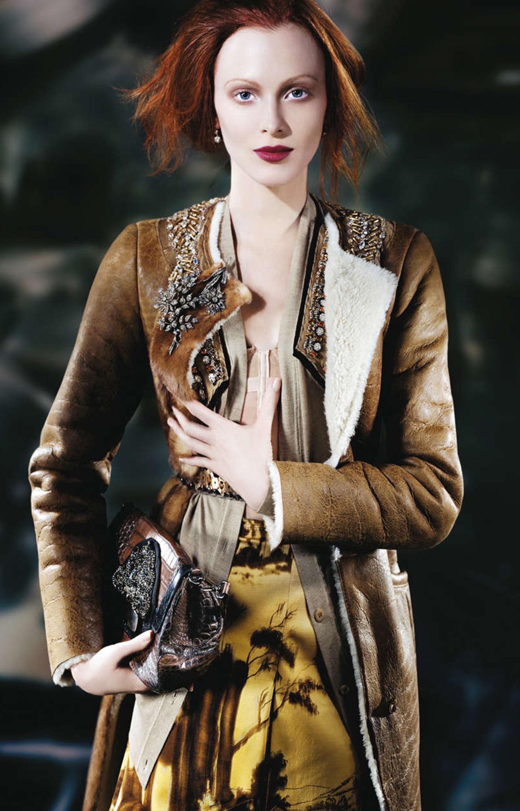 Prada Autunno/Inverno 2004 Borsa a tracolla in coccodrillo con Jewell e raso stampato in vendita 5