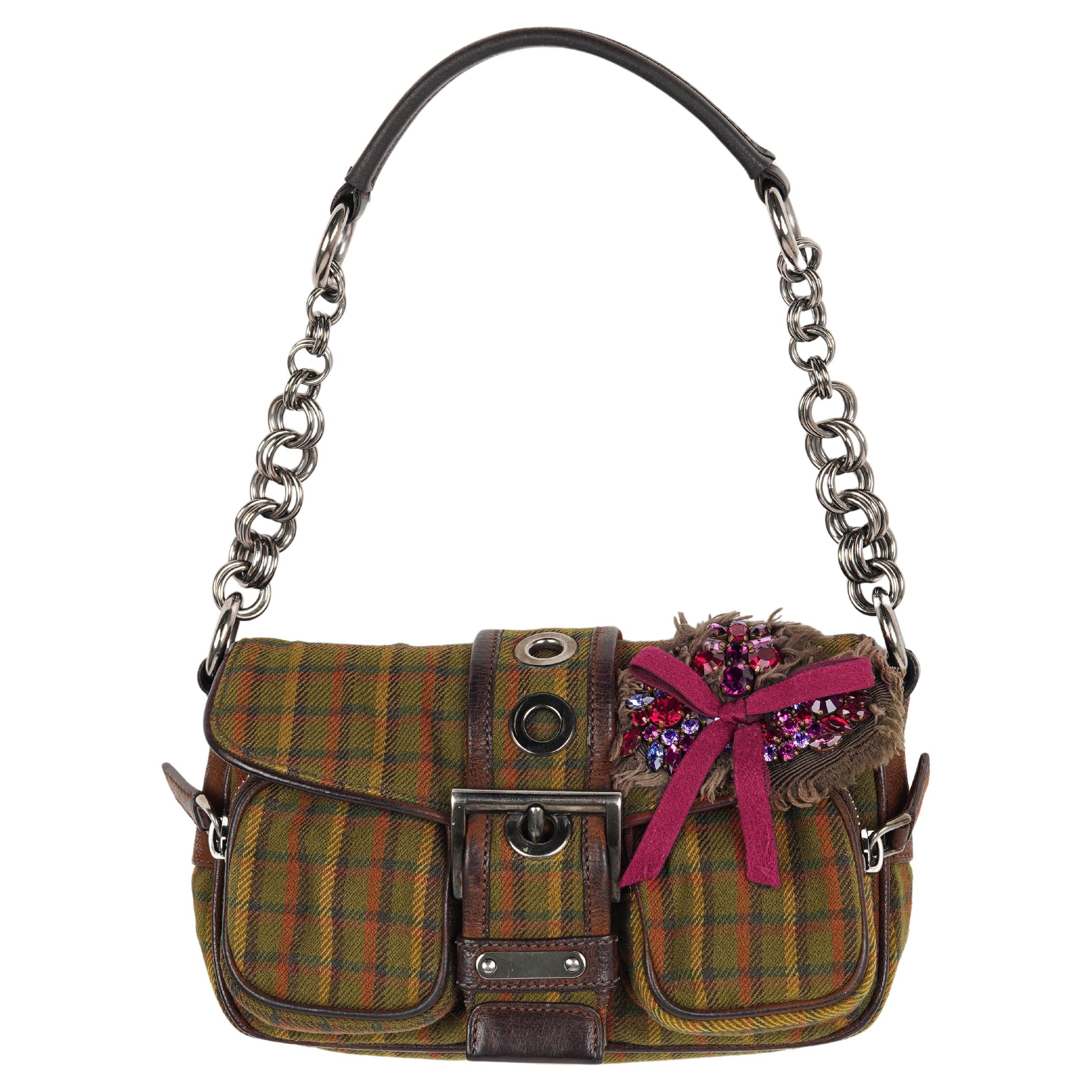 Prada Herbst/Winter 2004 Tartan Mini Umhängetasche im Angebot 1