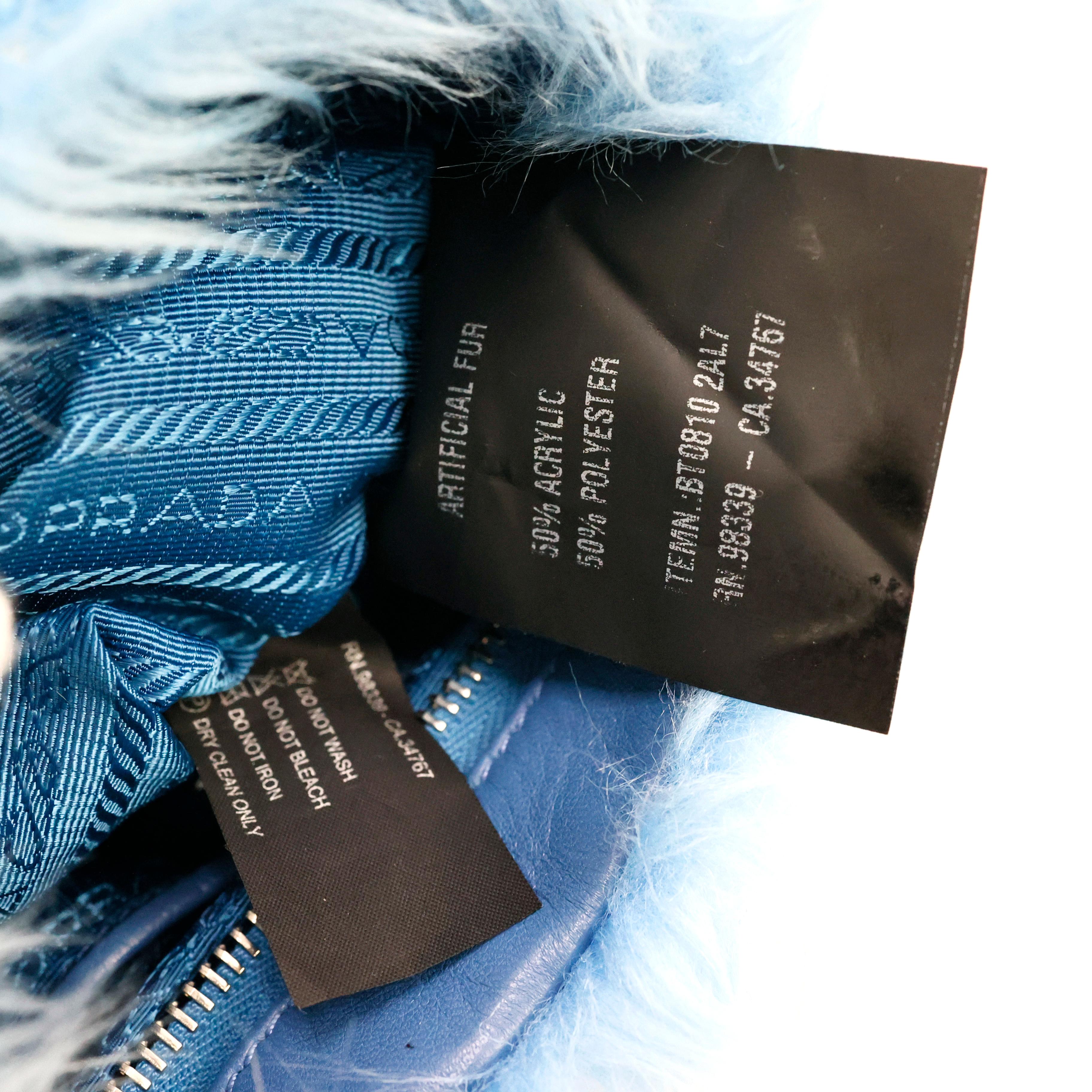 Prada Faux Fur Chain Crossbody Bag For Sale 6