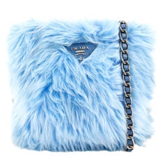 Used Prada Faux Fur Chain Crossbody Bag