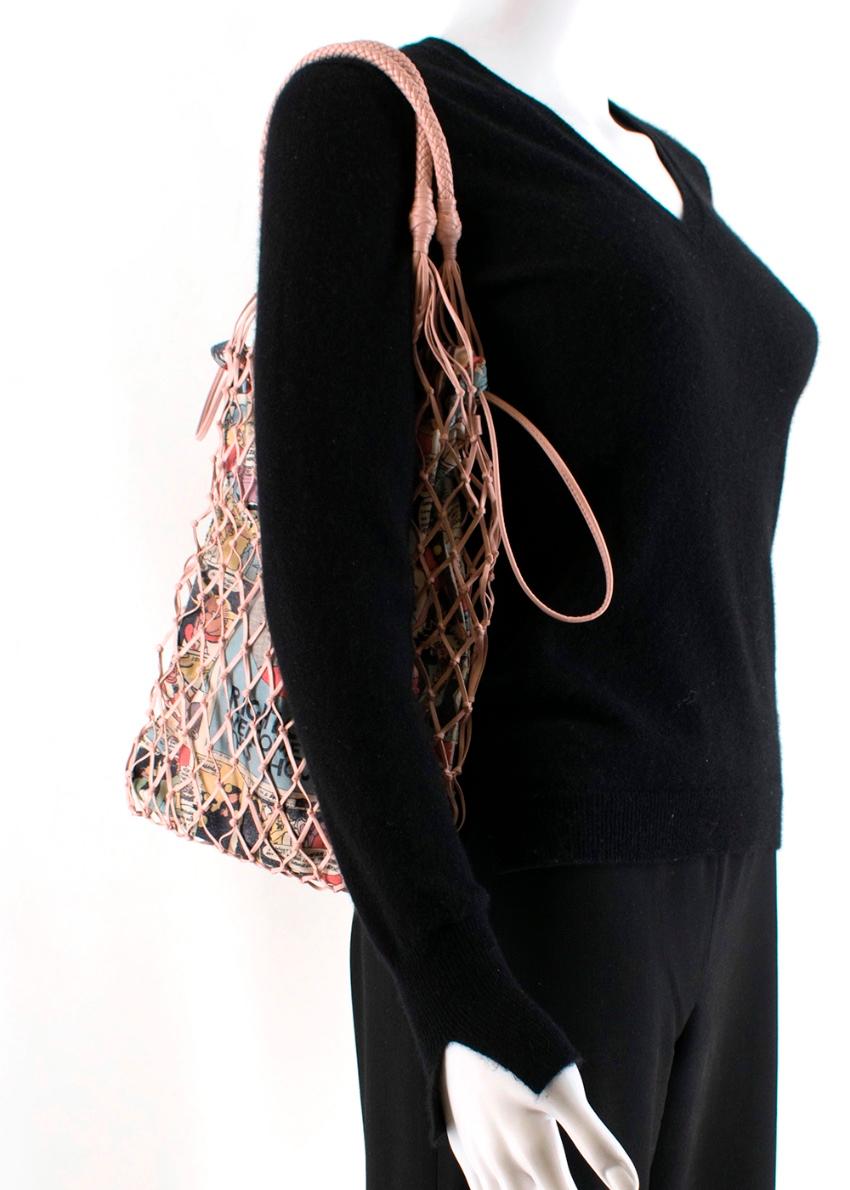 Prada Faux leather mesh and nylon bucket bag with Comic Print Slip Bag In New Condition In London, GB