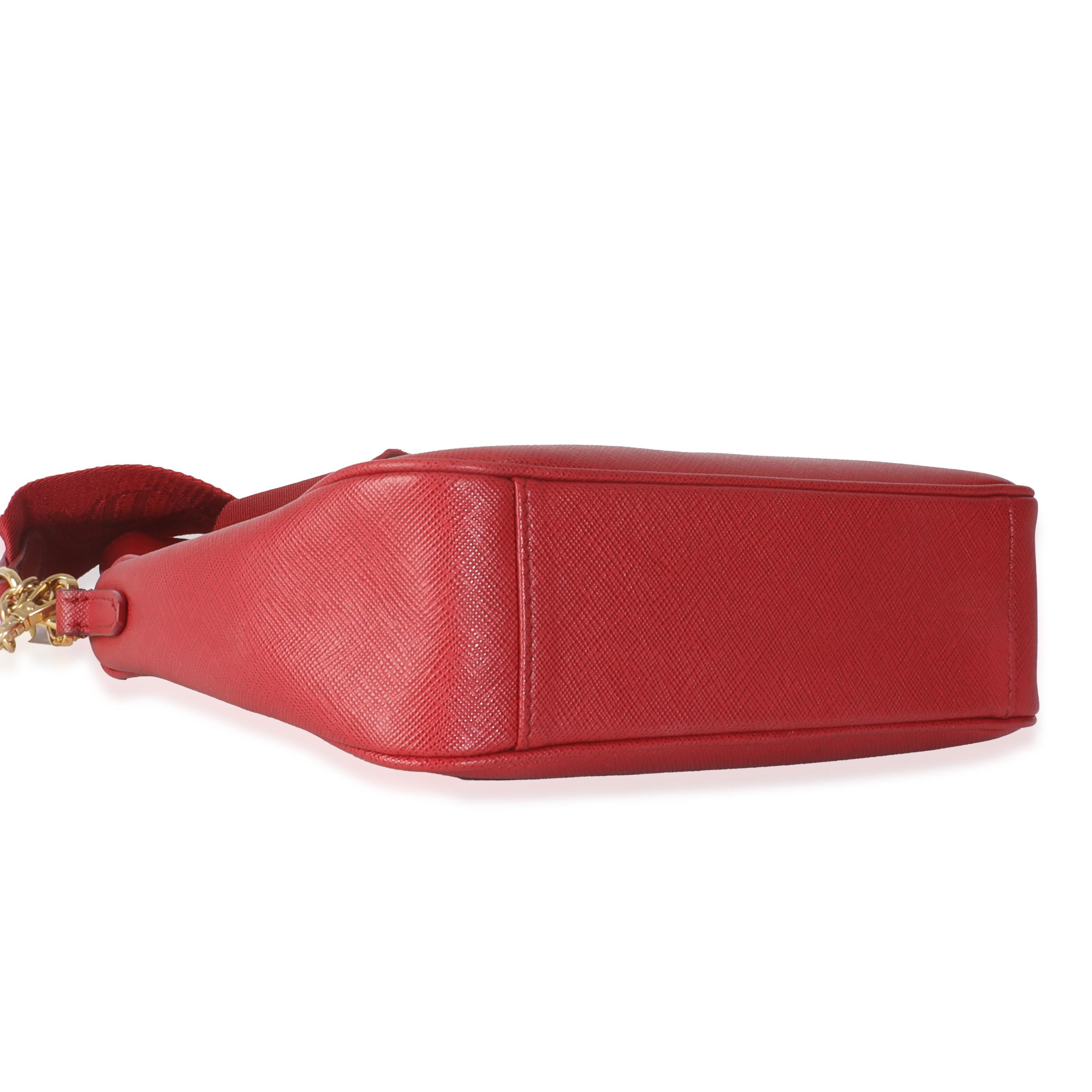 Sac Prada Fiery Red Saffiano réédition 2005 en vente 1