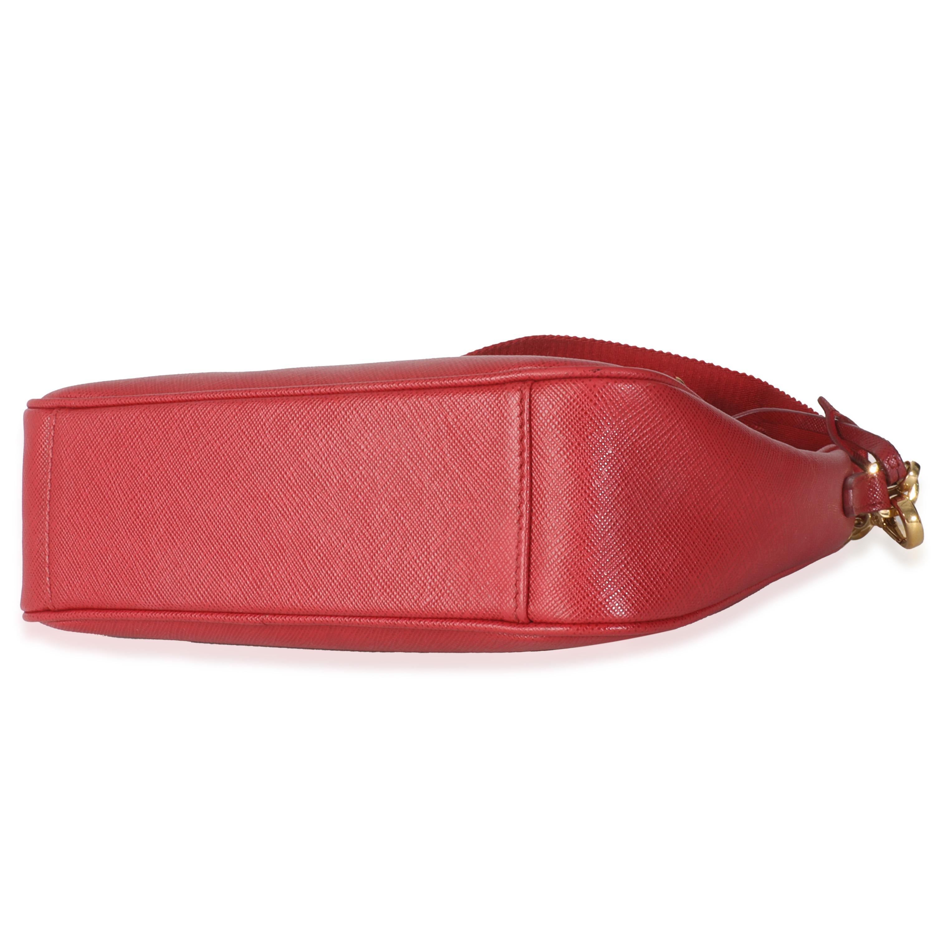Sac Prada Fiery Red Saffiano réédition 2005 en vente 2