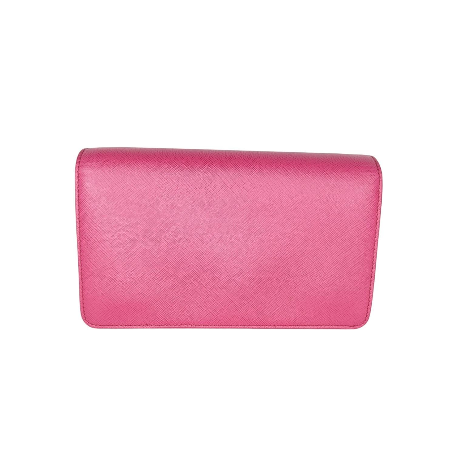 Pink Prada Fiocco Saffiano Lux Crossbody Bag