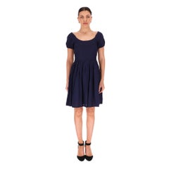 Prada Fit And Flare Linen Dress