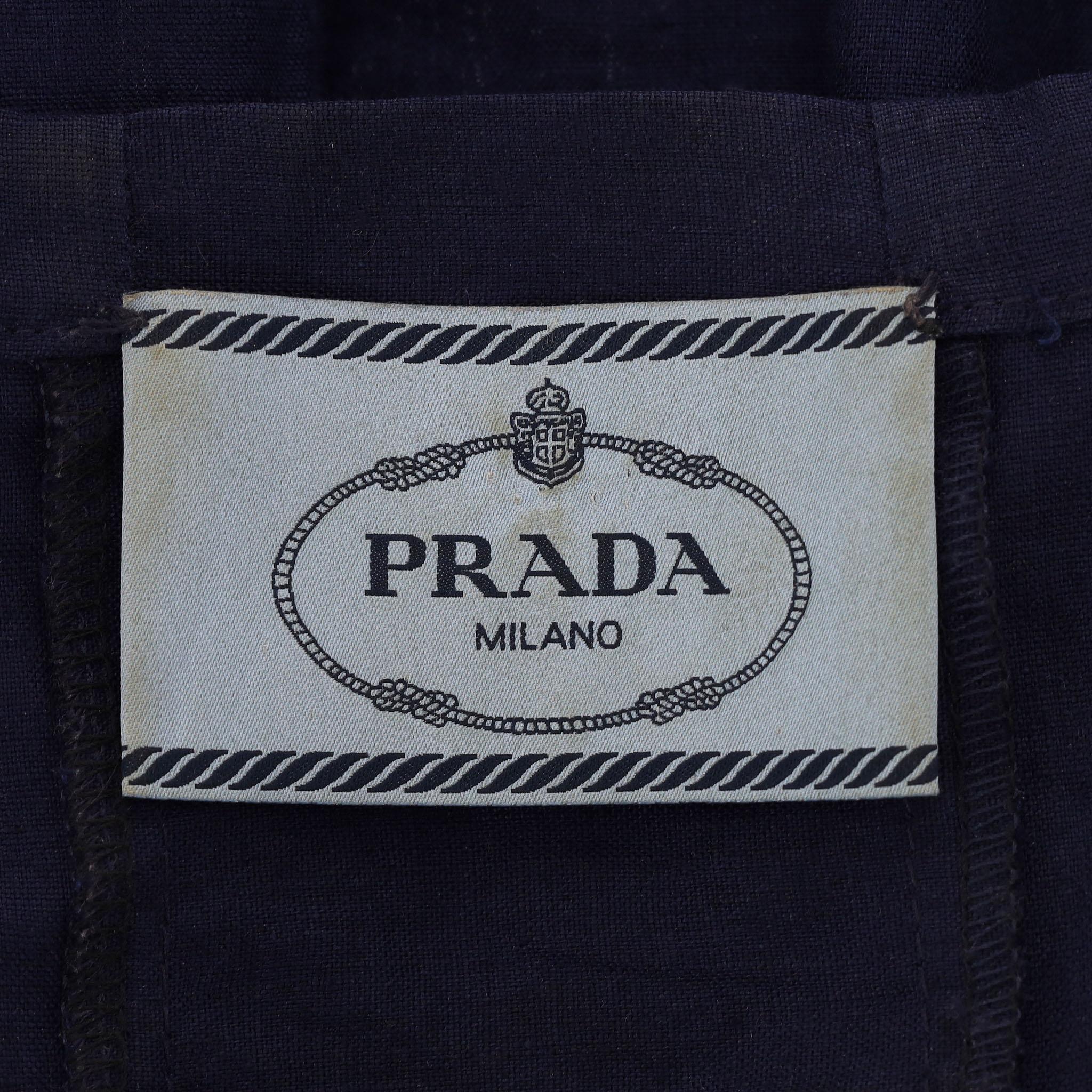 Women's Prada Fit And Flare Linen Dress For Sale