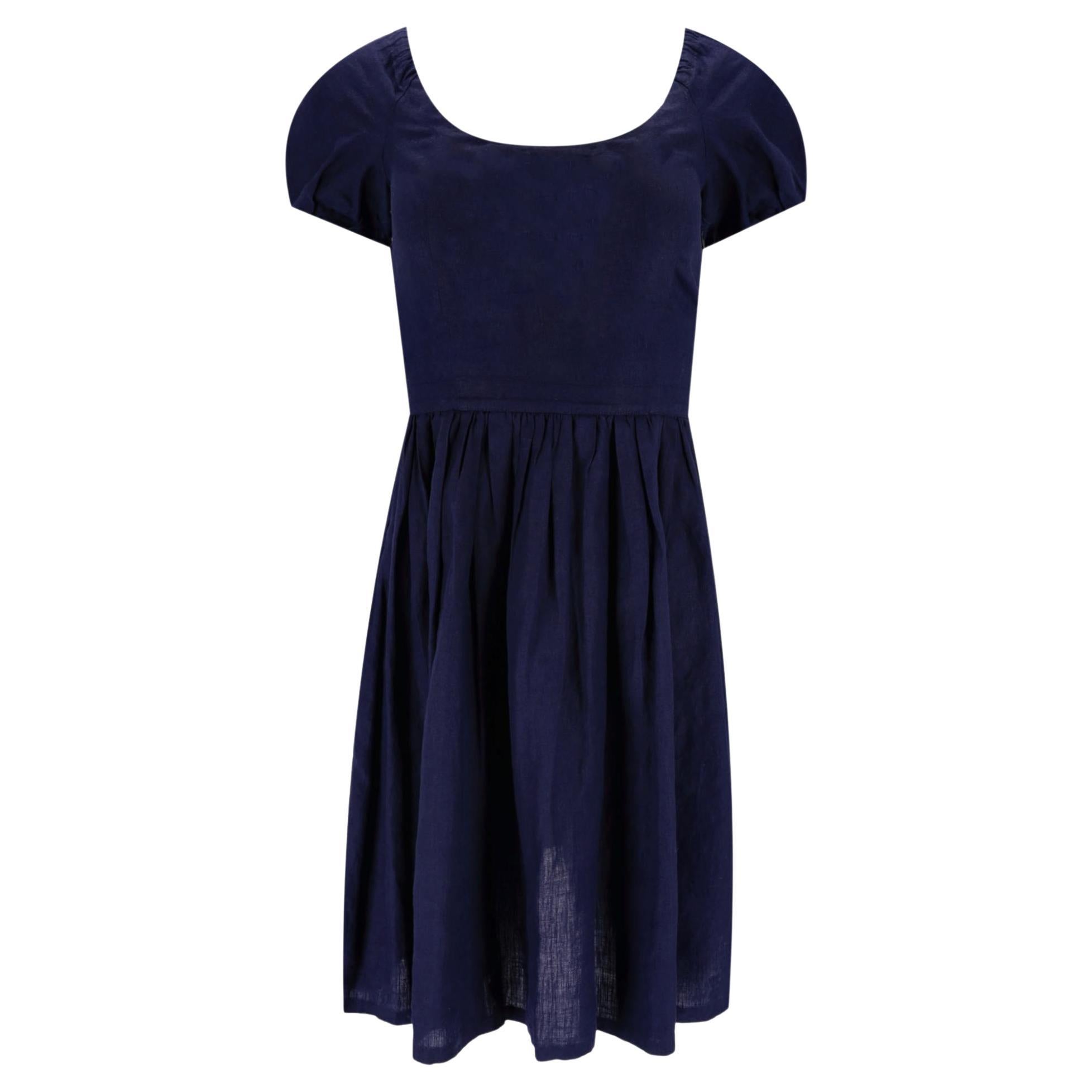 Prada Fit And Flare Linen Dress For Sale