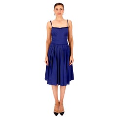 Prada Fit And Flare Pleated Midi Dress