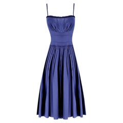 Prada Fit And Flare Pleated Midi Dress