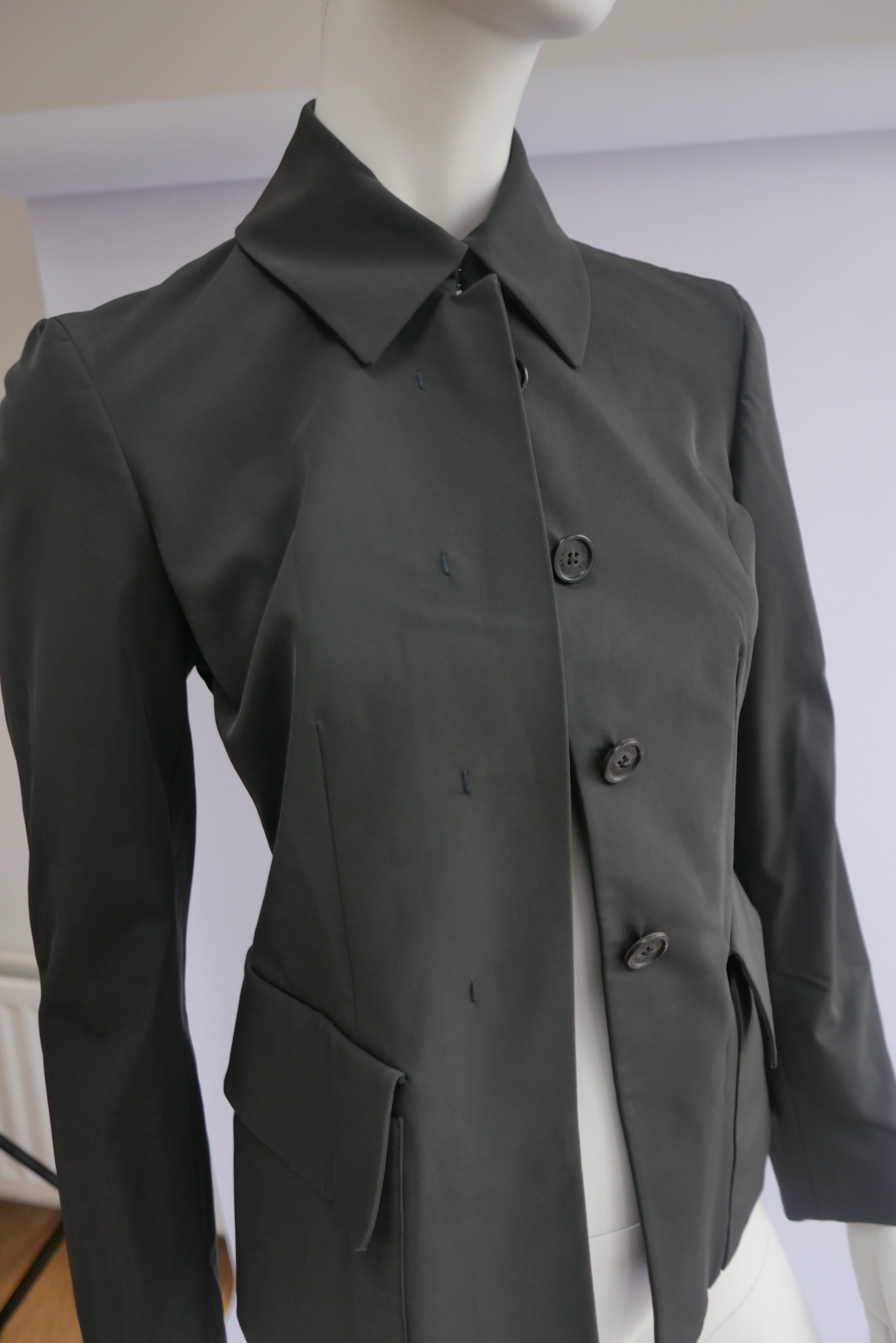 Prada Fitted Jacket 38 Dark Grey  In Good Condition In London, GB