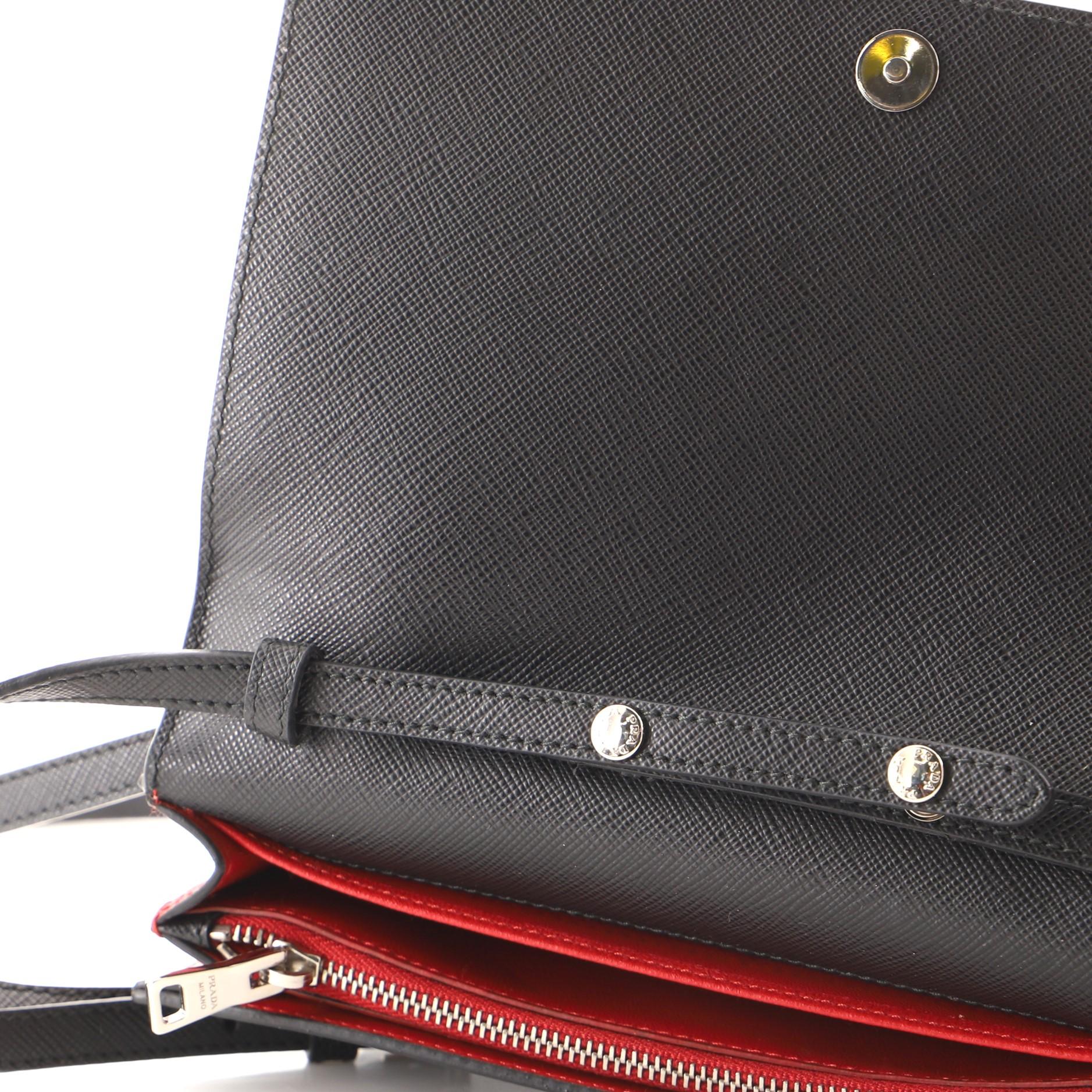 Prada Flap Crossbody Bag Printed Saffiano Leather Small 1