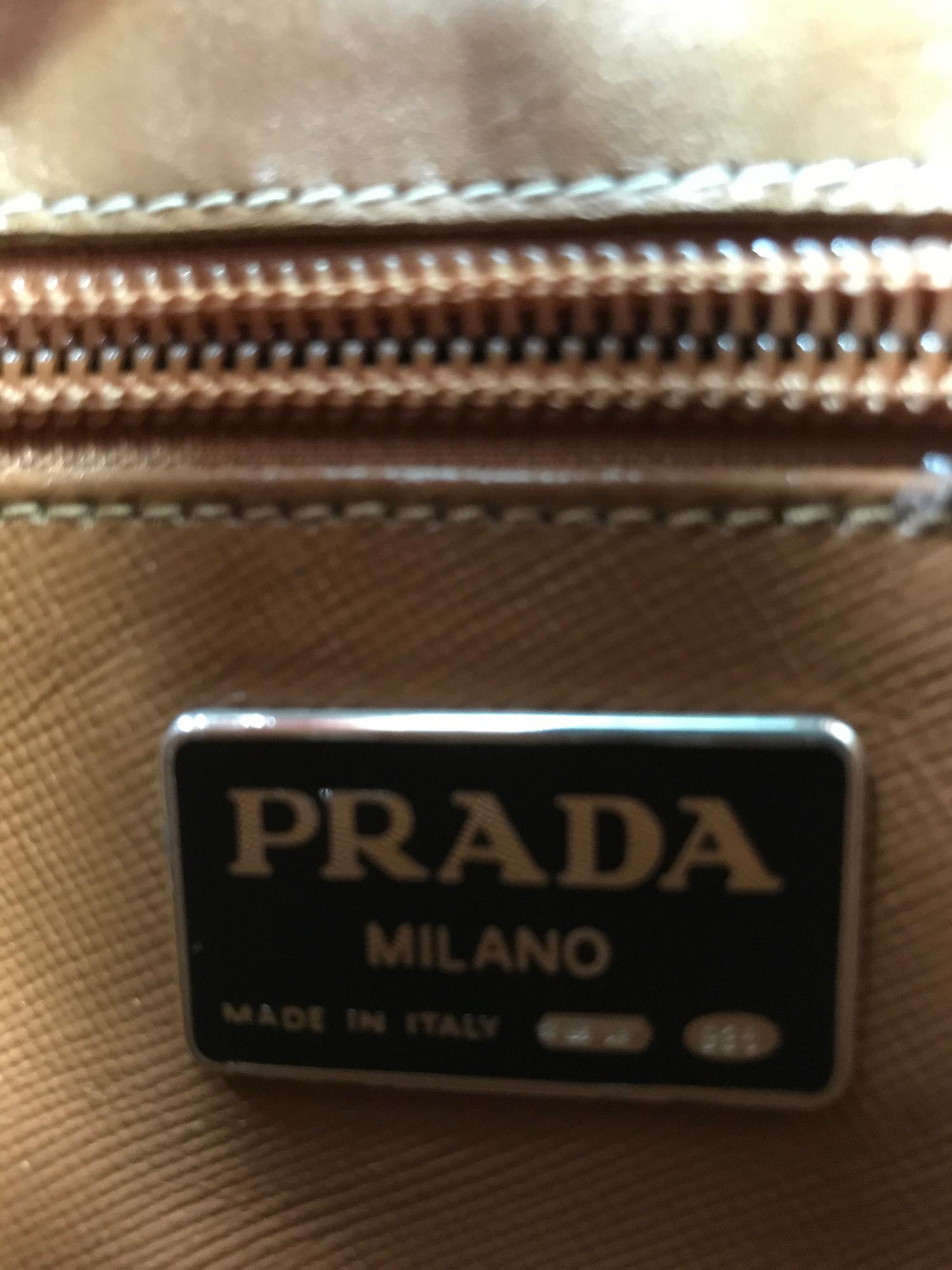 Prada Flap Front Saddle Tan Leather Shoulder Bag Gold Hardware 3