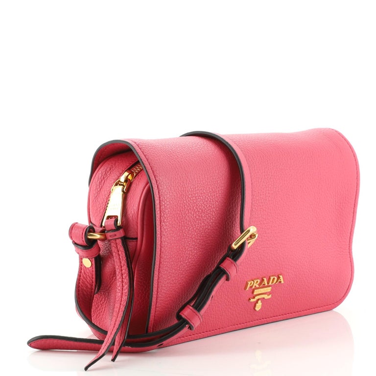 Prada Flap Zip Crossbody Bag Vitello Phenix Small at 1stDibs