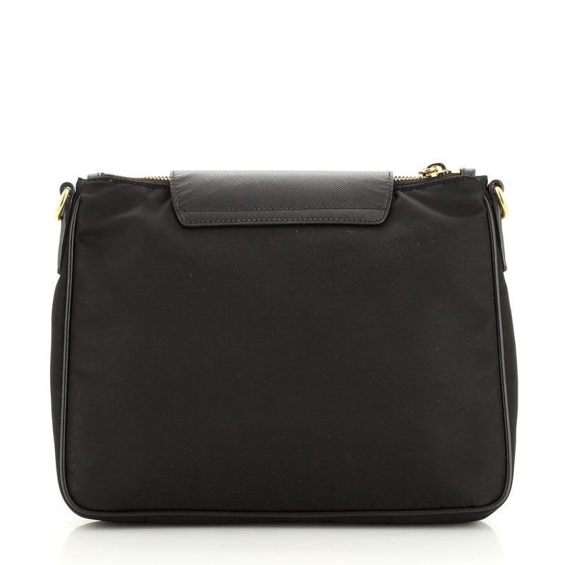 Prada Flap Zip Messenger Tessuto with Saffiano Leather Small