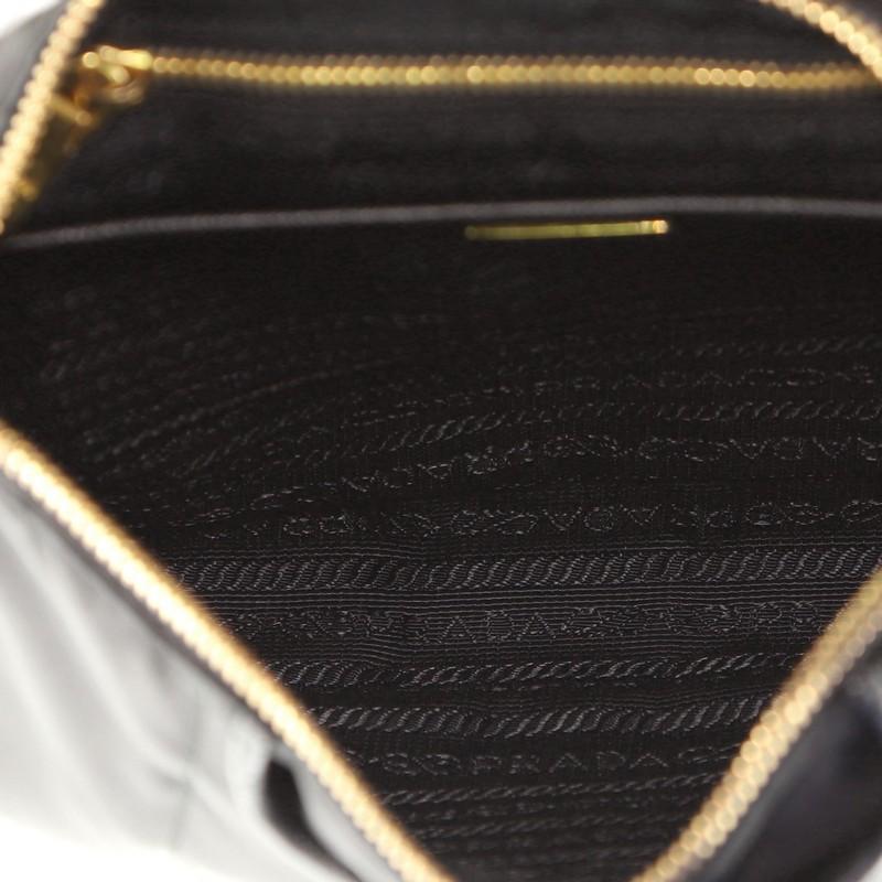 Black Prada Flap Zip Messenger Tessuto with Saffiano Leather Small