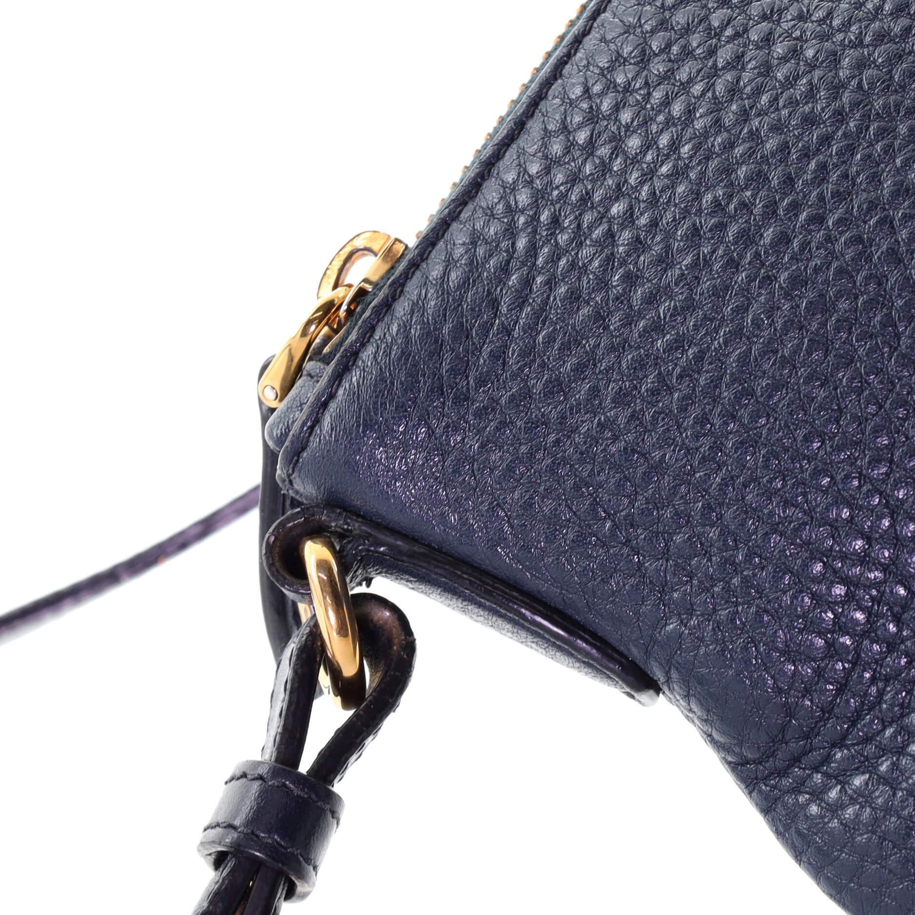 Prada flache Crossbody-Tasche mit Reißverschluss Vitello Daino Mini 1