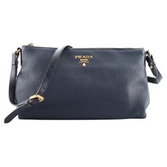 Prada Flat Zip Crossbody Bag Vitello Daino Mini