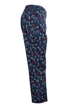 Prada, Blaue Hose mit Blumen und Streifen