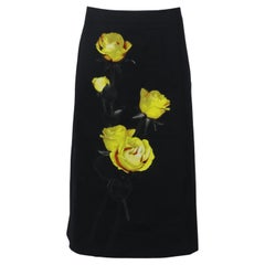 Prada Floral Print Cotton Midi Skirt It 42 Uk 10
