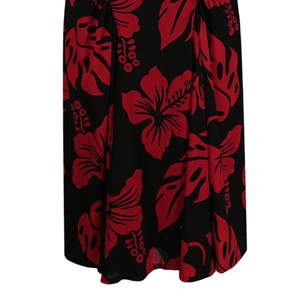Verschönertes Kleid von Prada mit Blumendruck	 (Schwarz) im Angebot