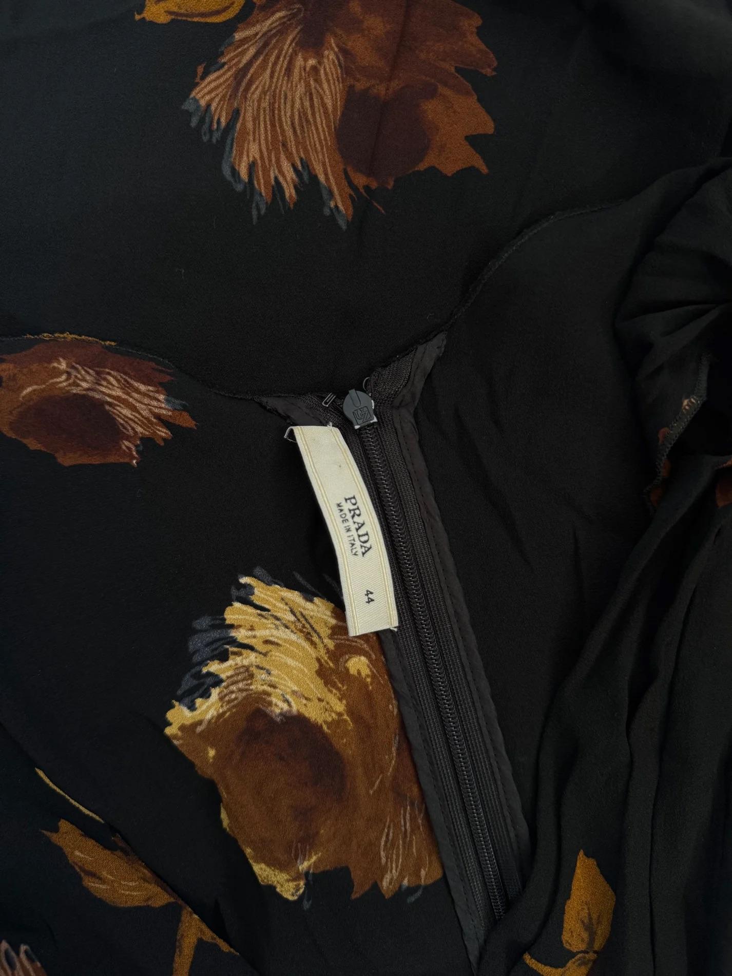 Prada Floral Silk Dress, FW 2005 For Sale 2