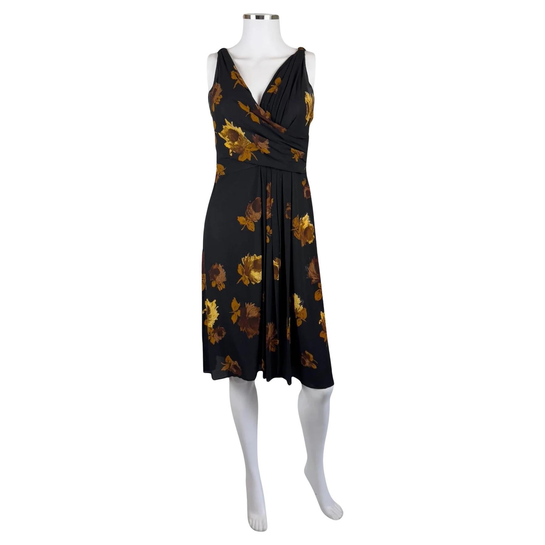 Prada Floral Silk Dress, FW 2005 For Sale