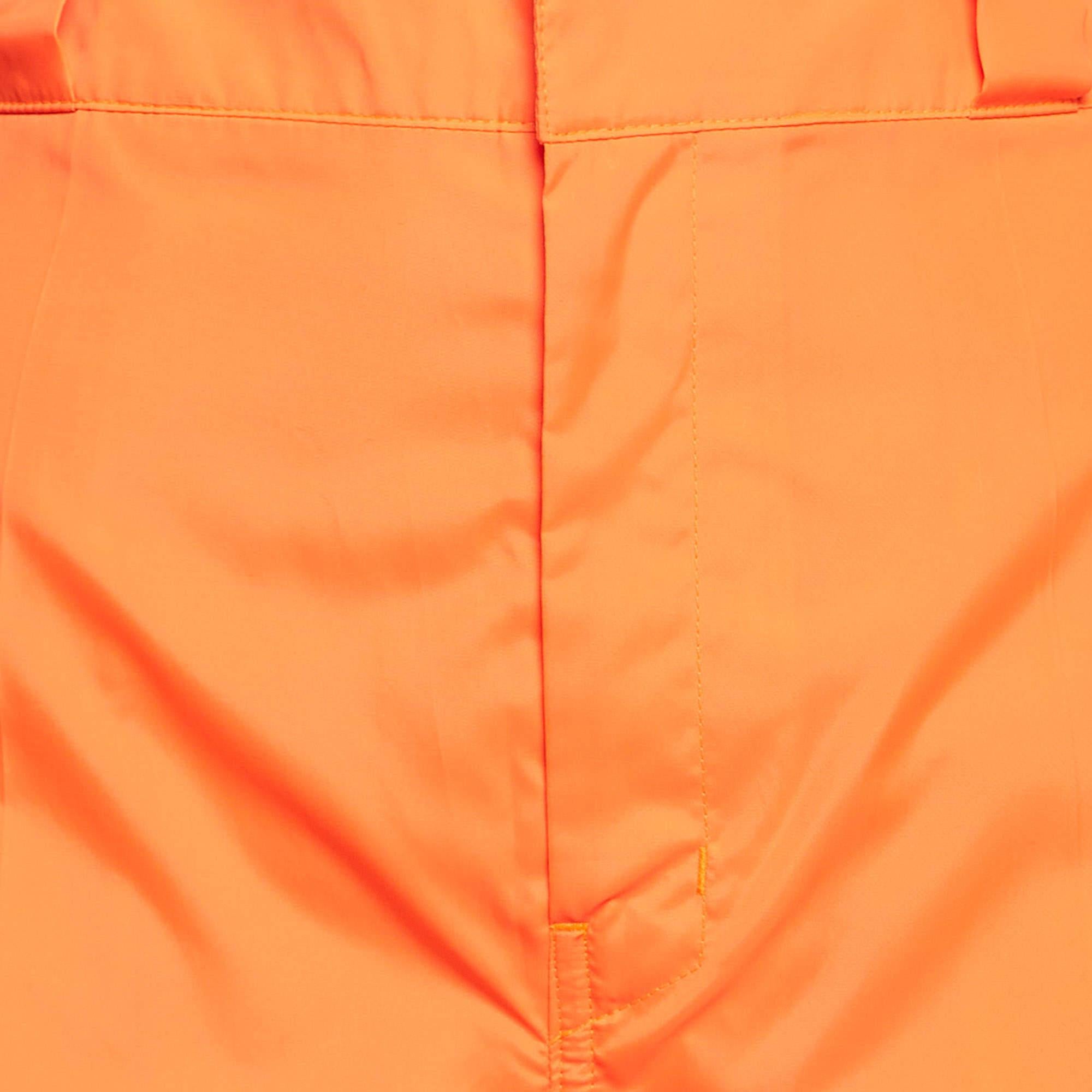 Orange Pantalon ajusté Prada orange Florescent Synthetic M en vente