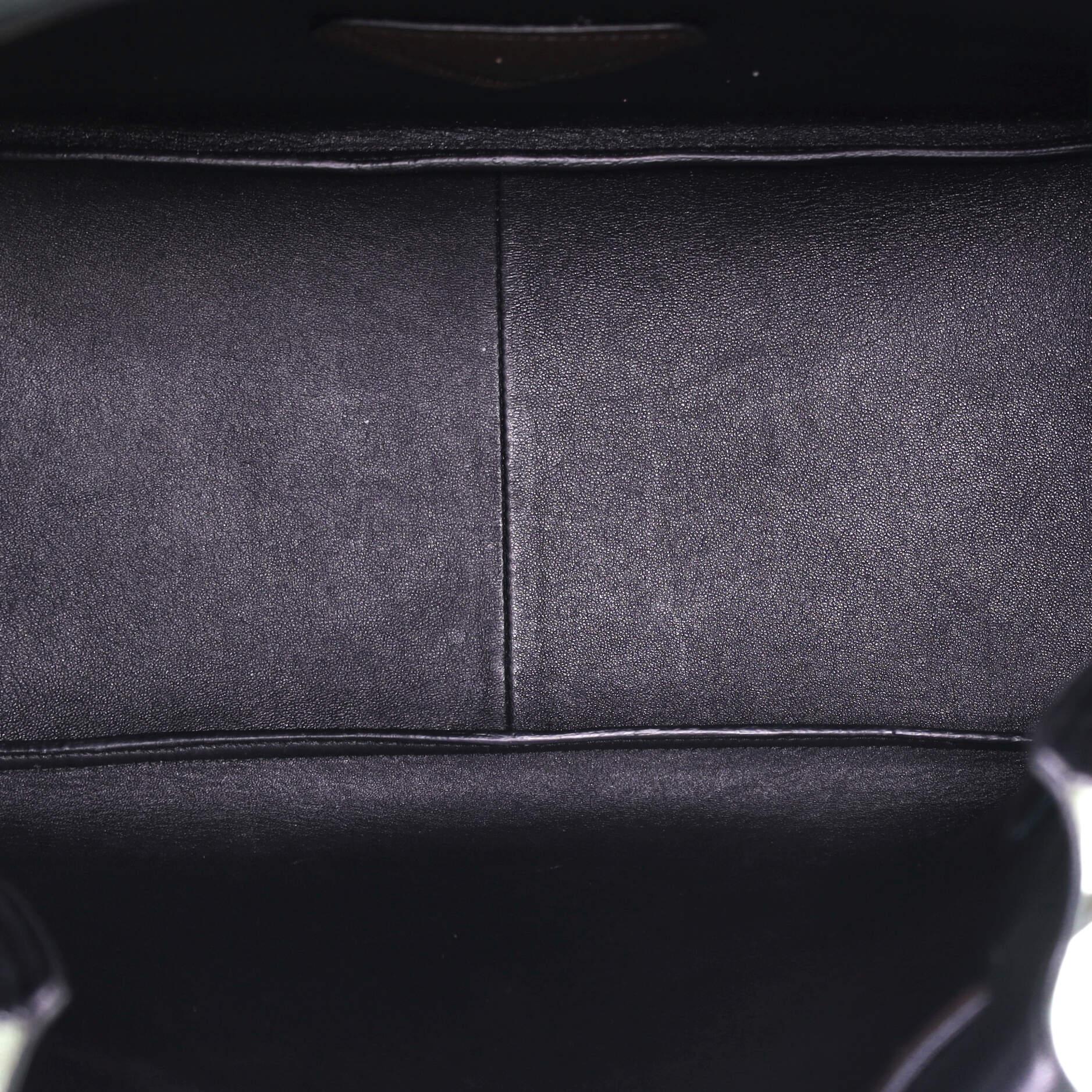 Black Prada Flou Dynamique Belted Tote Leather Medium