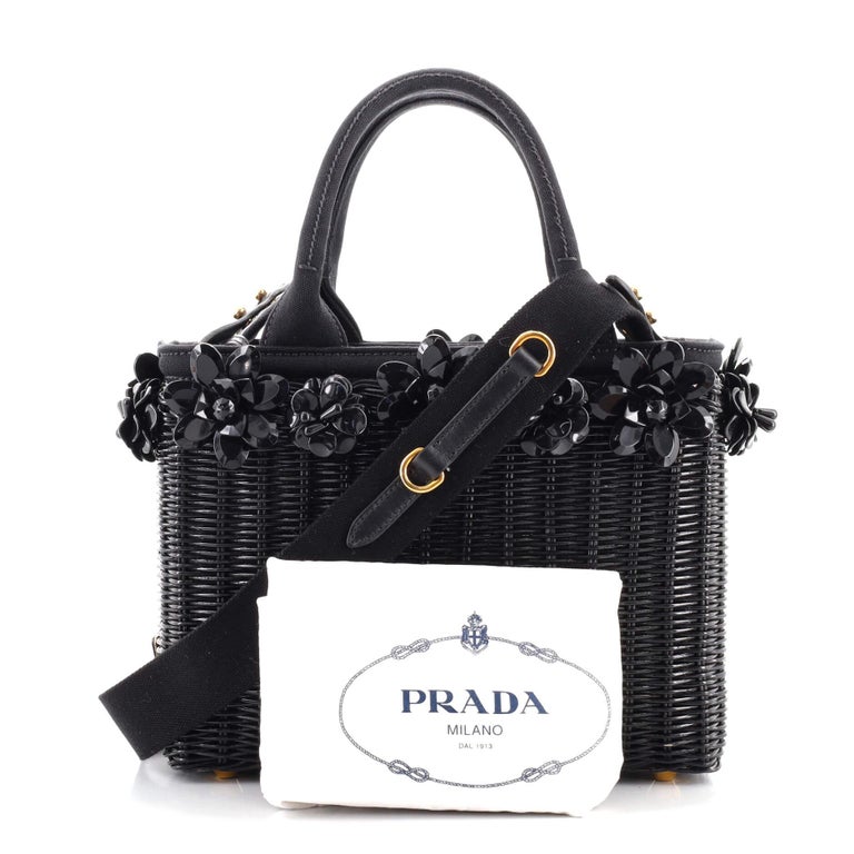 Prada Flower Basket Bag Wicker Small at 1stDibs