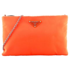Prada Fluo Chain Clutch Tessuto Large