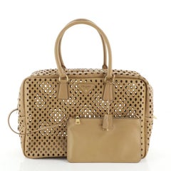 Prada Fori Bauletto Bag Perforated Saffiano Leather Large