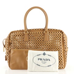 Prada Fori Bauletto Bag Perforated Saffiano Leather Large