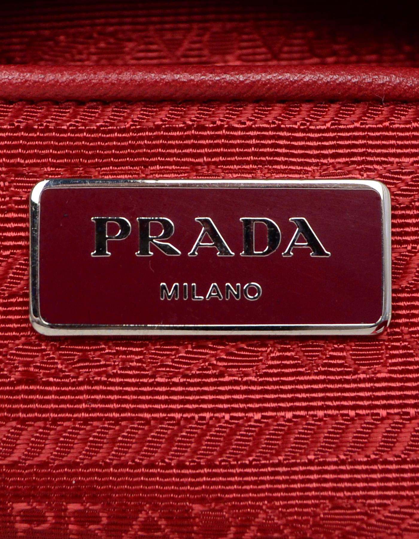 Prada Fouco Red Nylon Flap Buckle Messenger Bag BT8994 rt $990 3