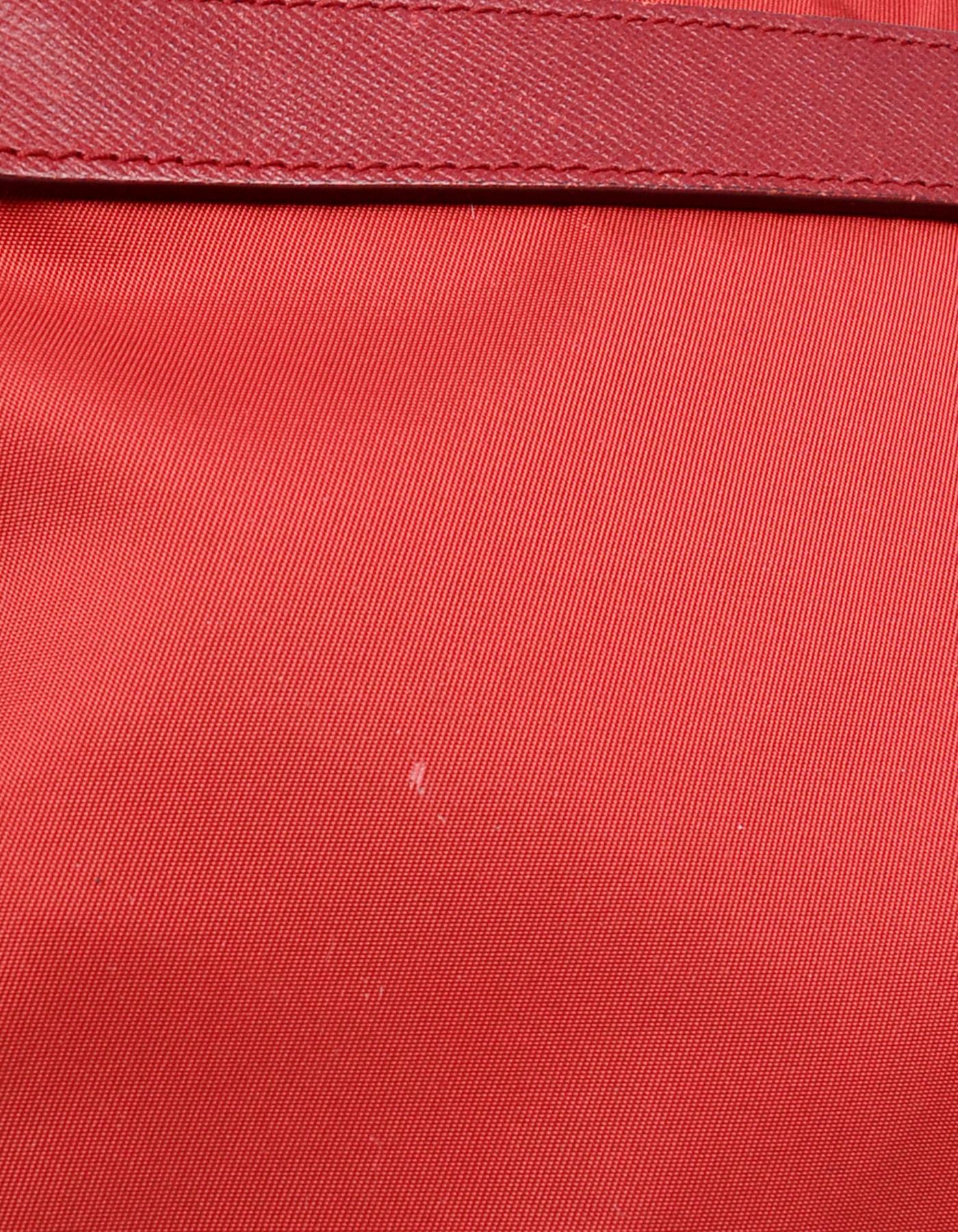 Women's Prada Fouco Red Nylon Flap Buckle Messenger Bag BT8994 rt $990