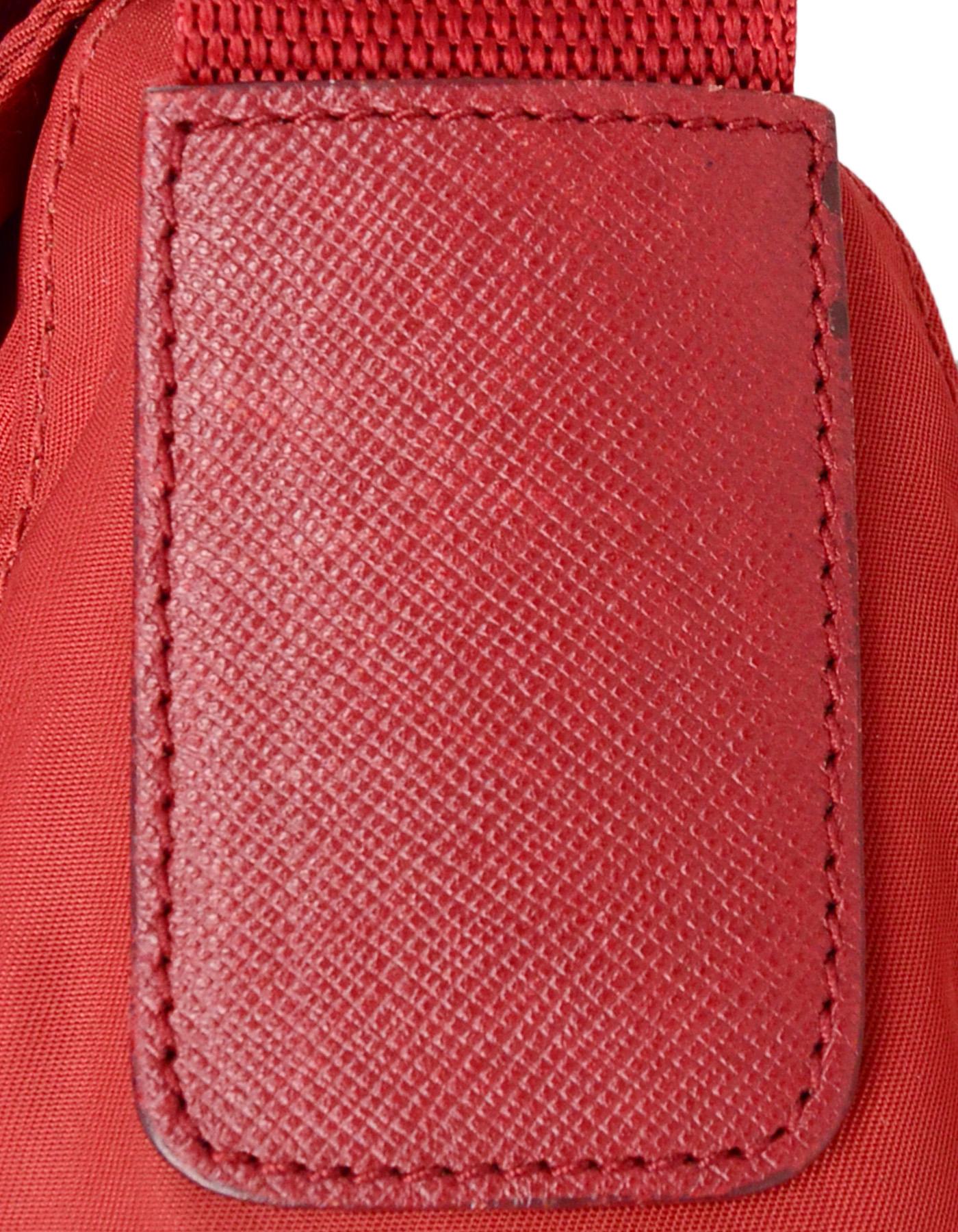 Prada Fouco Red Nylon Flap Buckle Messenger Bag BT8994 rt $990 1