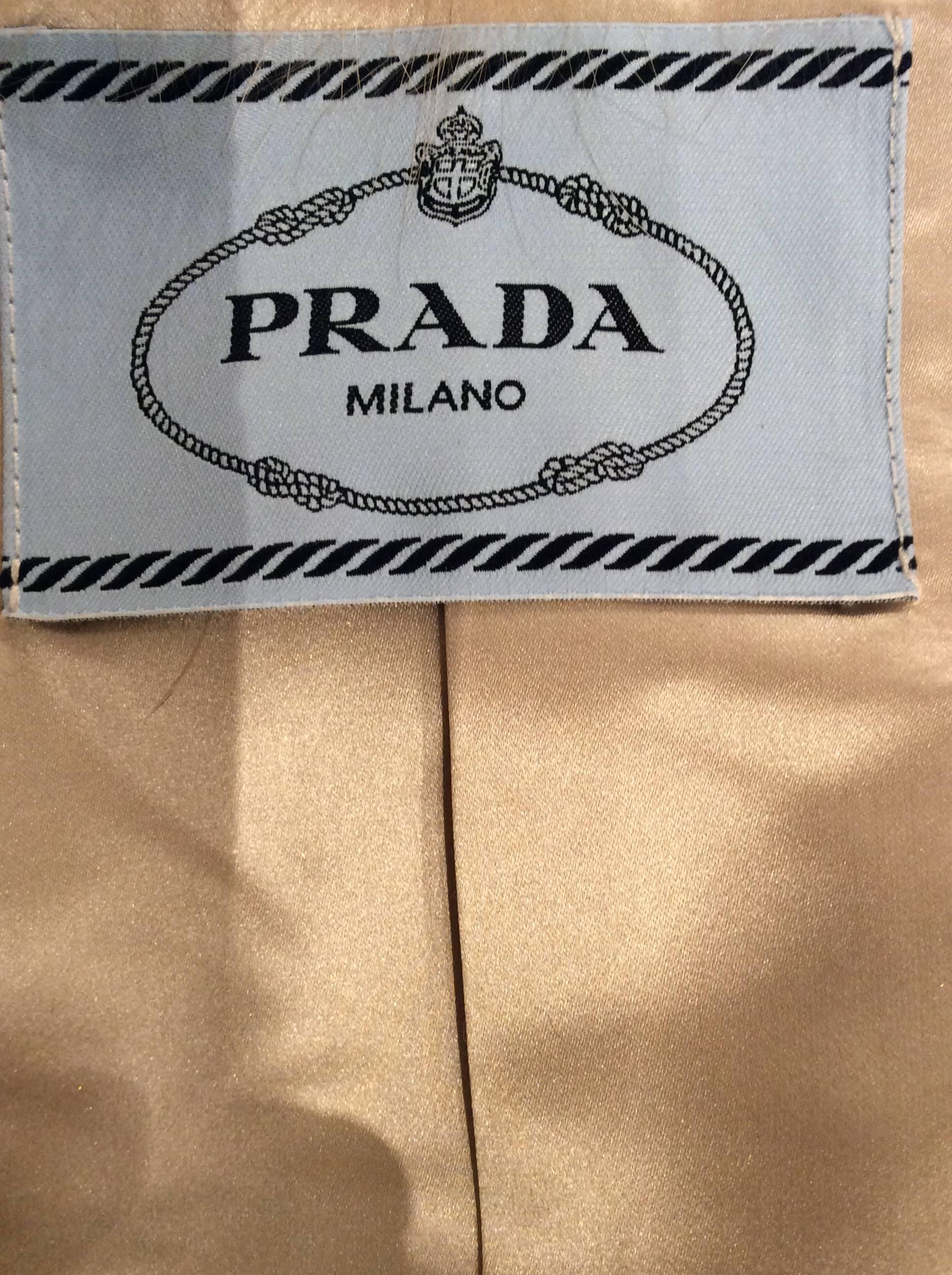 Prada Fox Cropped Jacket Camel Color Sz 38 ( Us 2) In New Condition For Sale In San Francisco, CA