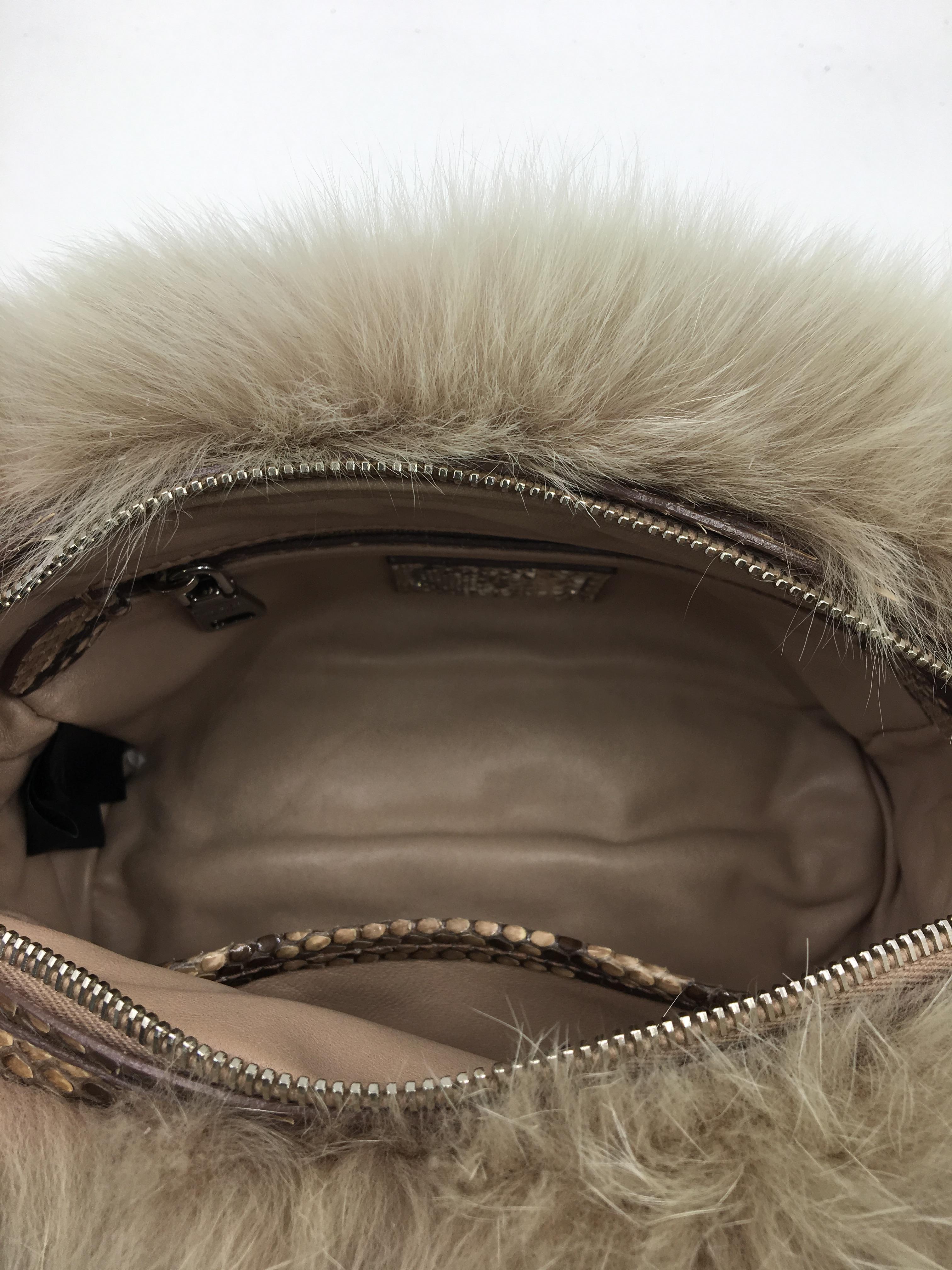 Gray Prada Fox Fur Bag For Sale