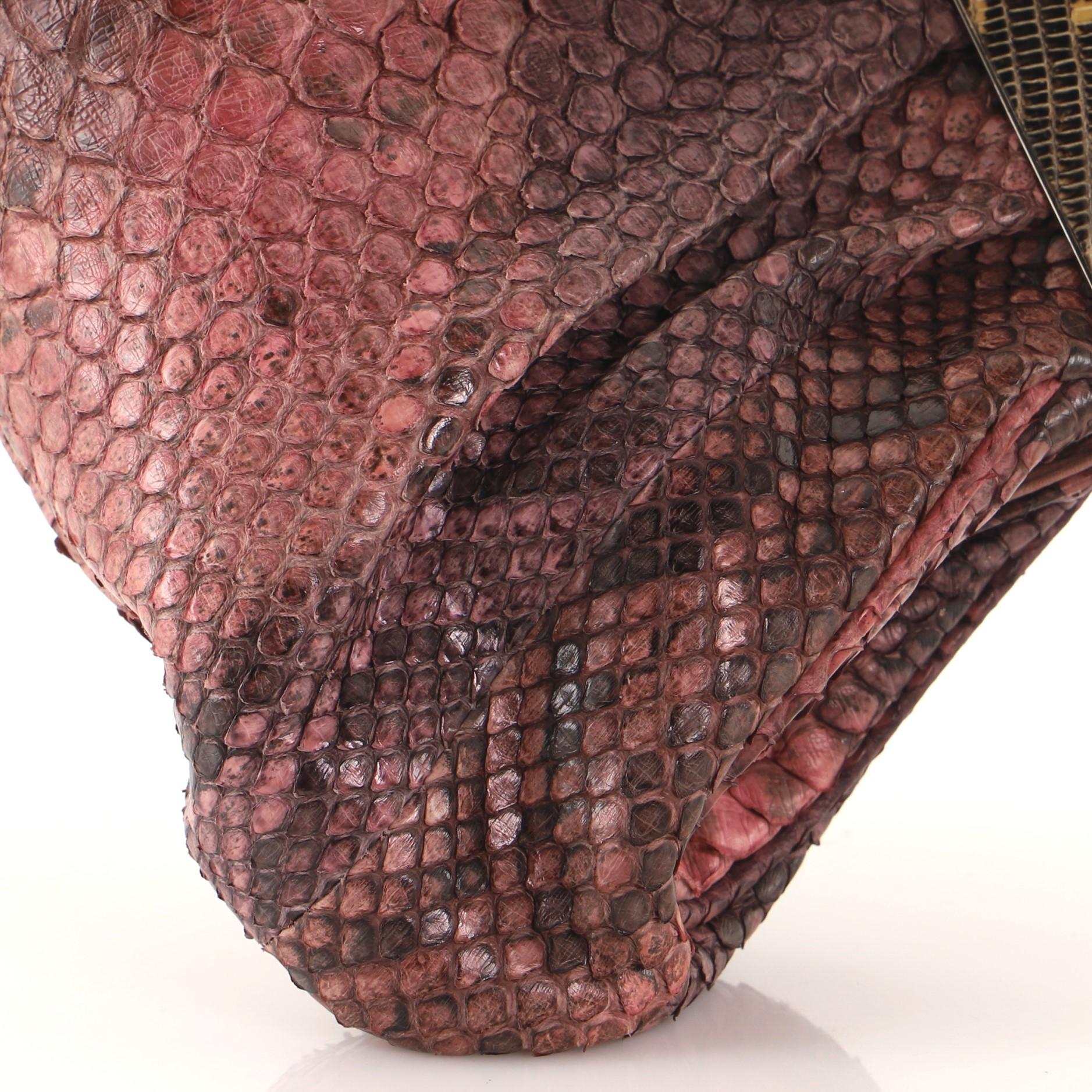 Women's or Men's Prada Frame Chain Clutch Python with Lizard Medium