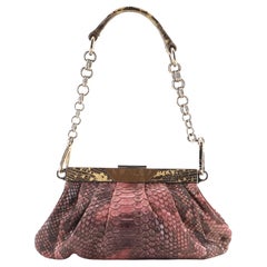 Prada Frame Chain Clutch Python with Lizard Medium