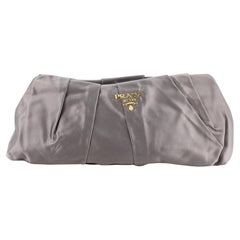 Prada Frame Clutch Pleated Satin Medium