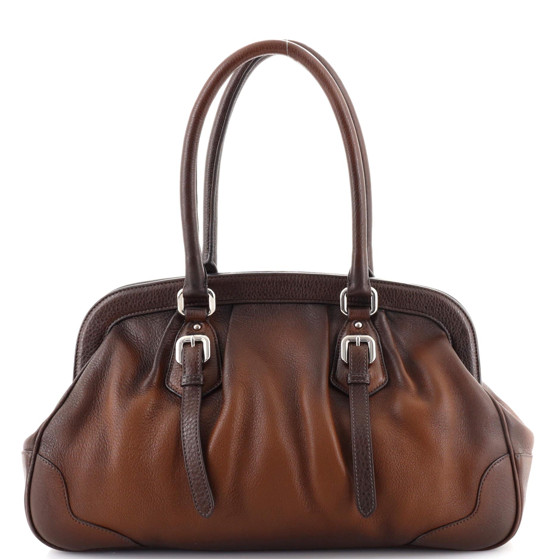 Black Prada Frame Doctor Bag Ombre Glace Calf Large