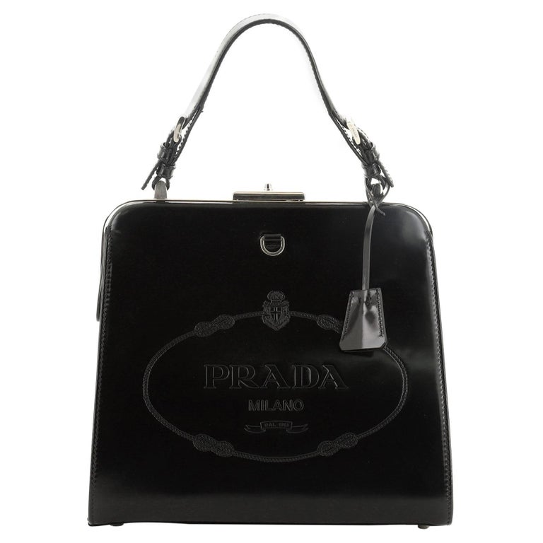 Prada Frame Handle Bag Spazzolato Leather Small at 1stDibs prada