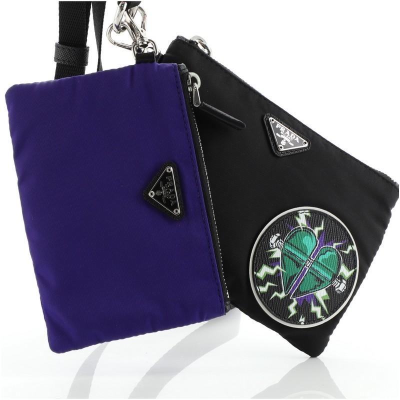 Black Prada Frankenstein 2 Pouch Tessuto